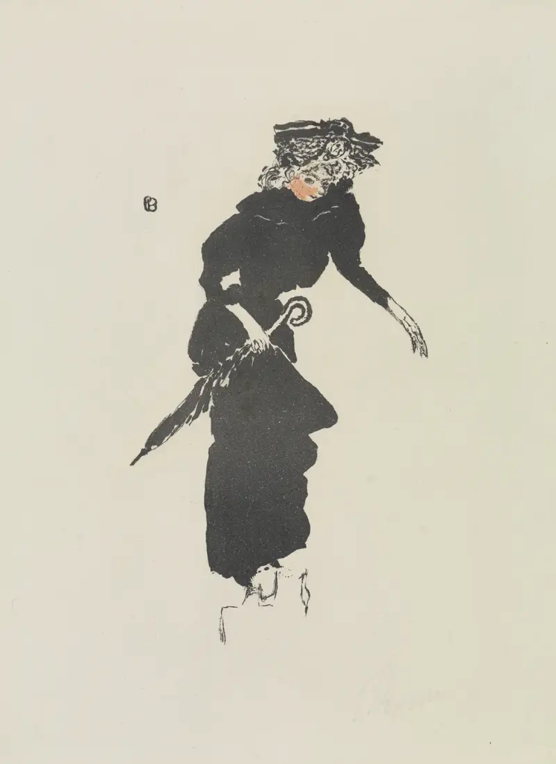 Frau mit Regenschirm (Femme au parapluie) av Pierre Bonnard