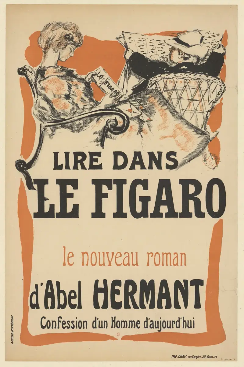 Läsning i Le Figaro: Abel Hermants nya roman Confession d’un Homme d’aujourd’hui av Pierre Bonnard
