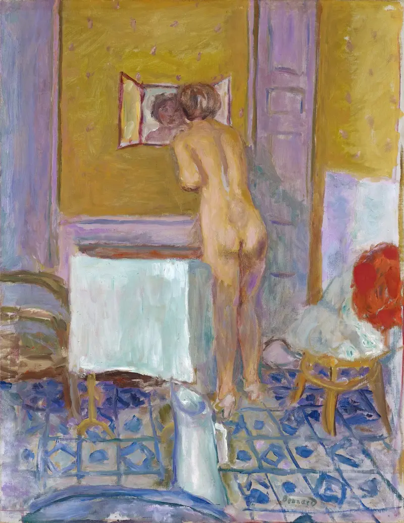 Nude With Red Cloth (Nude At Her Toilet) av Pierre Bonnard