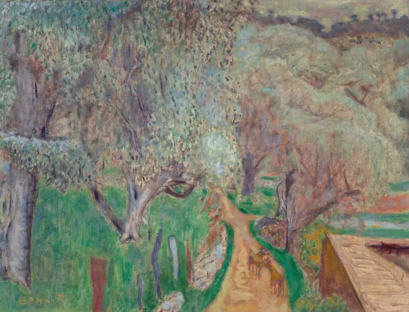 Ljust landskap eller olivträd vid Cagnes av Pierre Bonnard