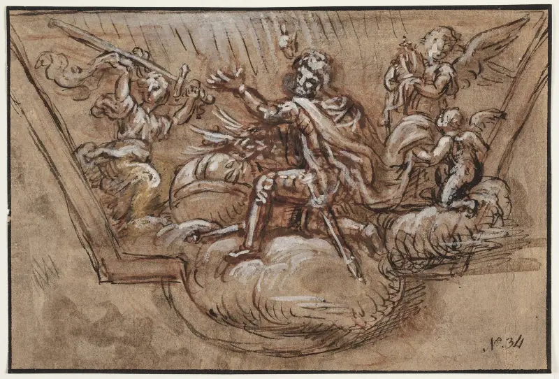 Entwurf für eine Decken dekoration – Nr. 1 von Pierre Mignard