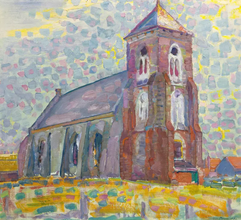 Kyrka i Zoutelande av Piet Mondrian