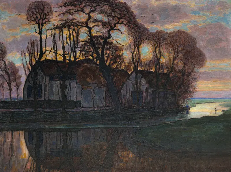 Gård nära Duivendrecht, på kvällen av Piet Mondrian