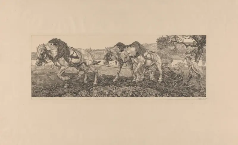 Plöjande hästar av Pieter Dupont