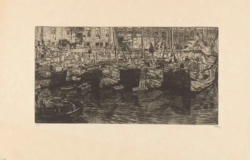 Schiffe im Damrak in Amsterdam, 1895 – Nr. 1 von Pieter Dupont