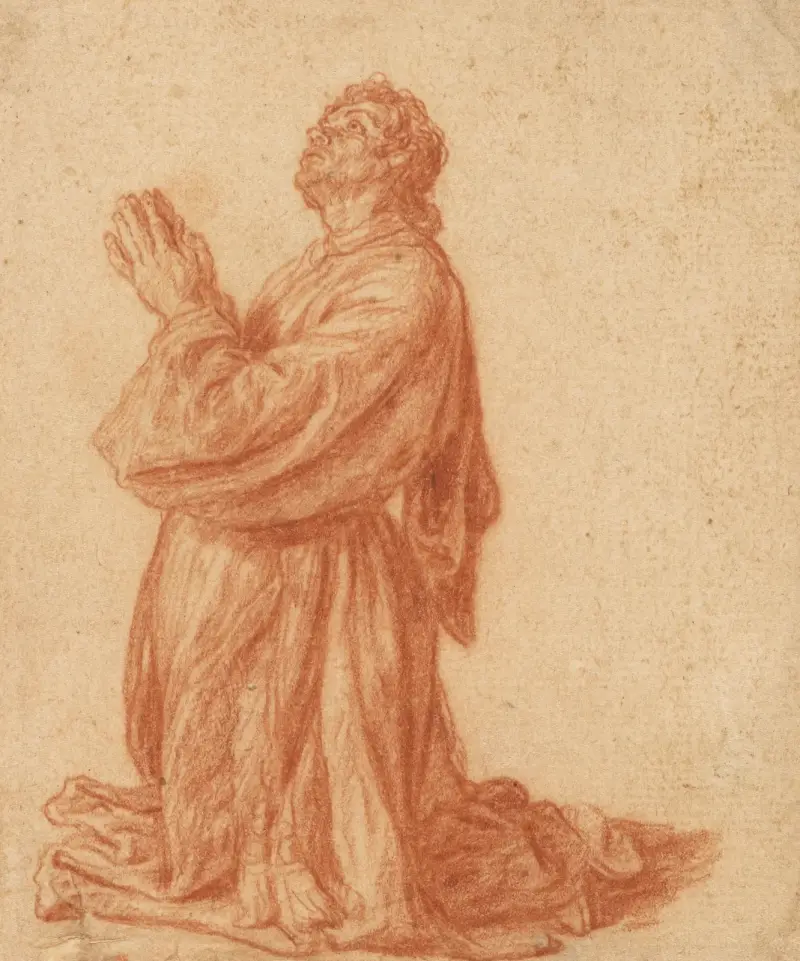 Studie av en knäböjande man av Pieter Lastman