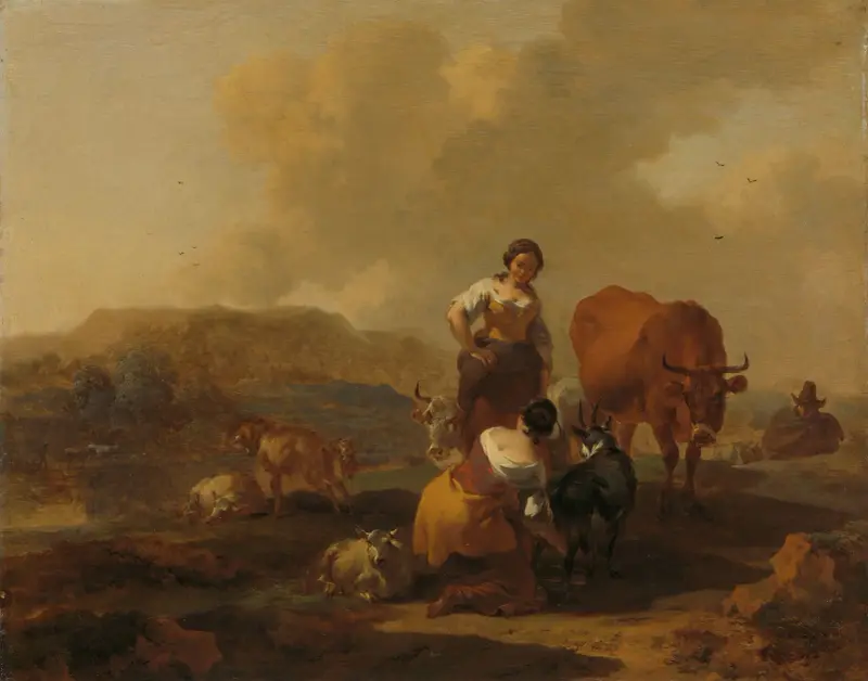 Italienskt landskap, 1655 av Nicolaes Pietersz. Berchem