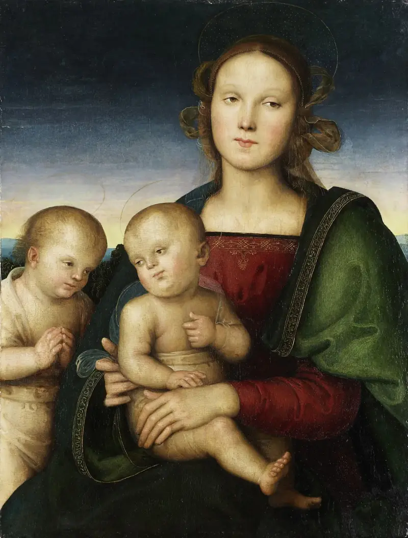 Madonna mit Kind und dem Johannesknaben von Pietro Perugino