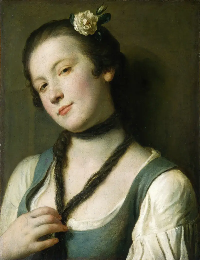 A Girl with a Flower in Her Hair av Pietro Rotari