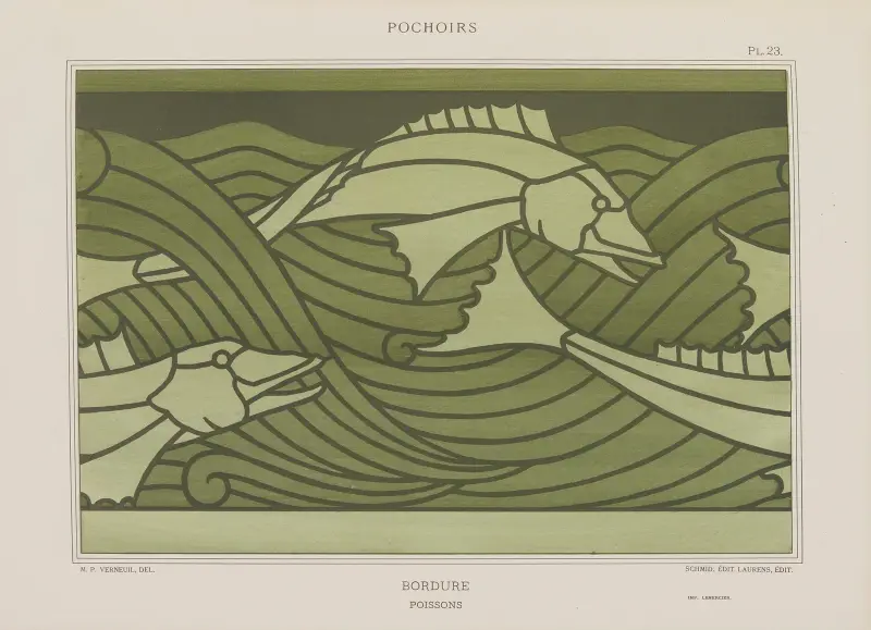 Bordüre mit Fischen von Maurice Pillard Verneuil