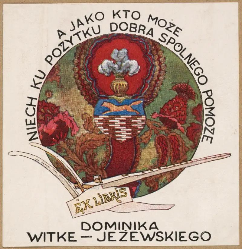 Exlibris för Dominik Witke Jeżewski (1862–1944) av Piotr Stachiewicz