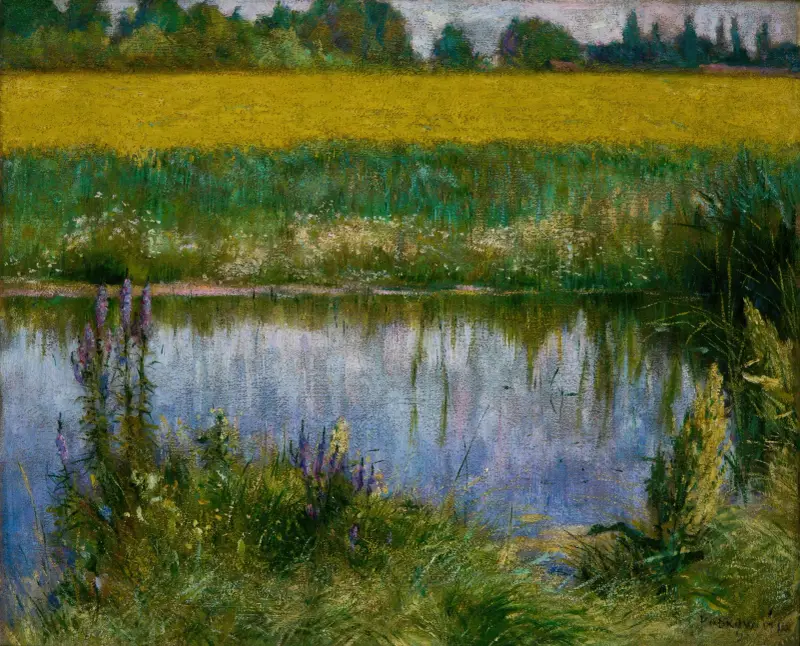 Field of Lupine av Władysław Podkowiński
