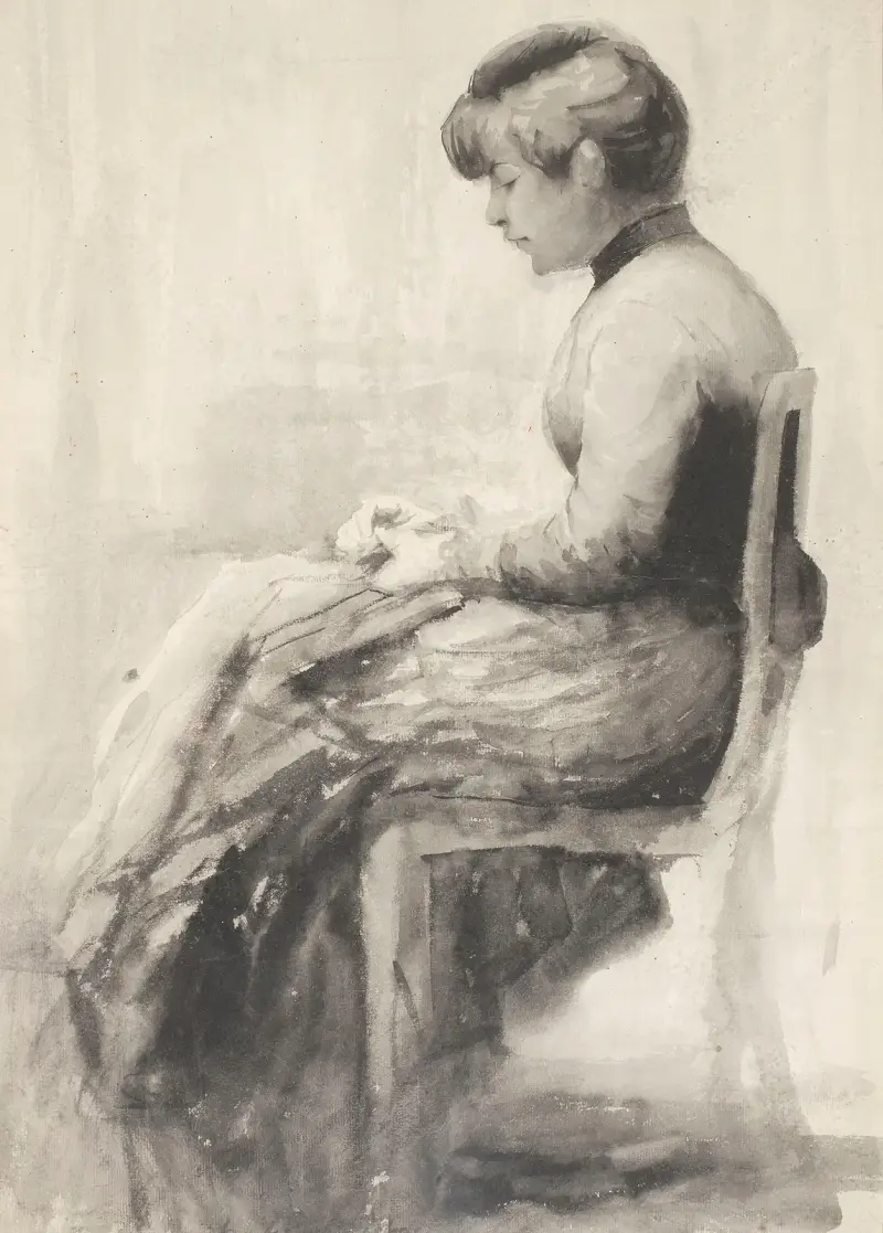 Sitzende Frau von Władysław Podkowiński