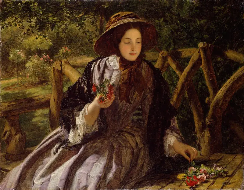 Květiny ze zahrady (Vázání kytice), William Powell Frith