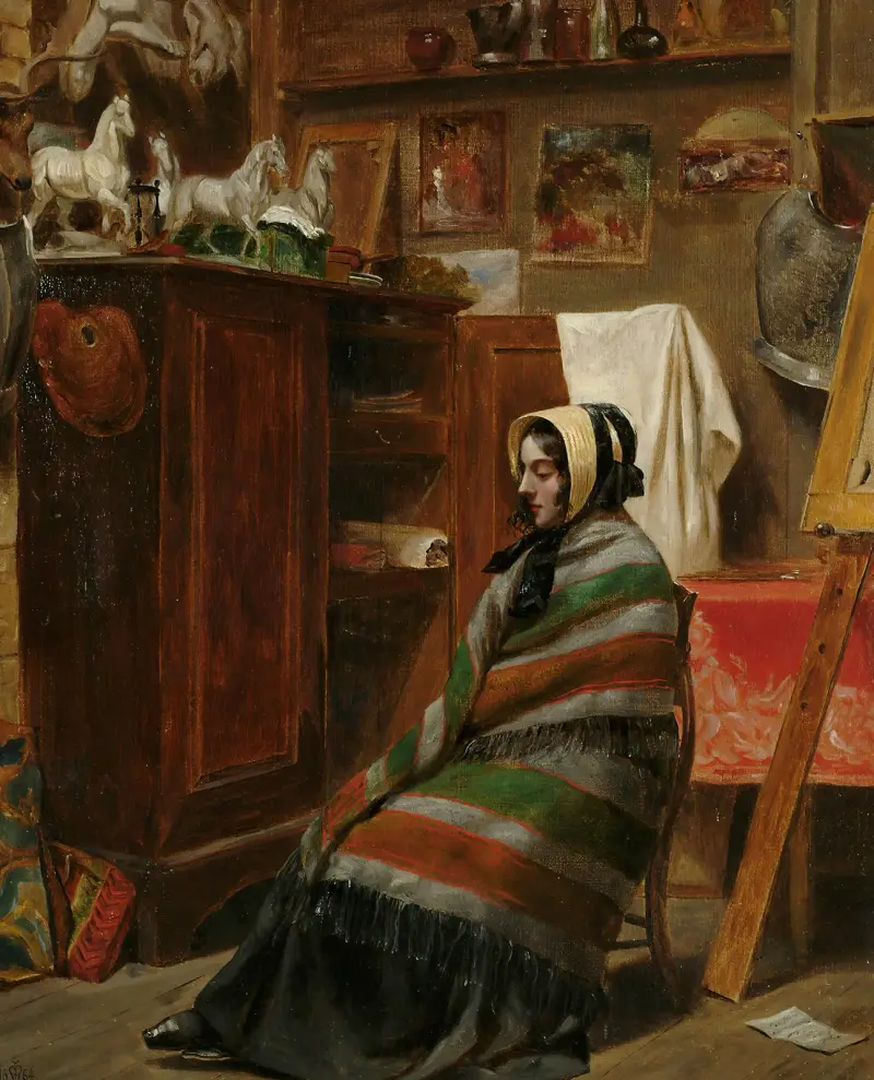 Modell in einem unordentlichen Atelier von William Powell Frith