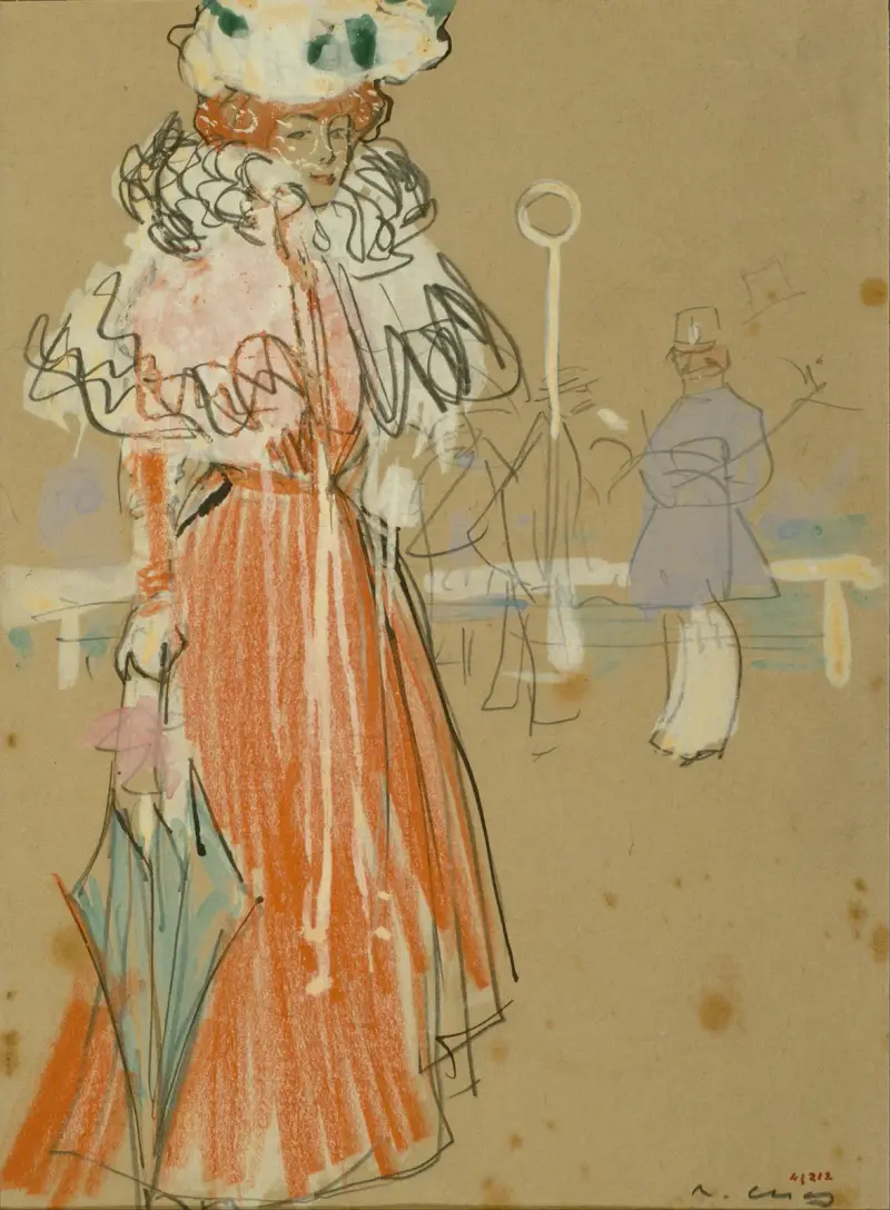 Female Figure in Red av Ramón Casas