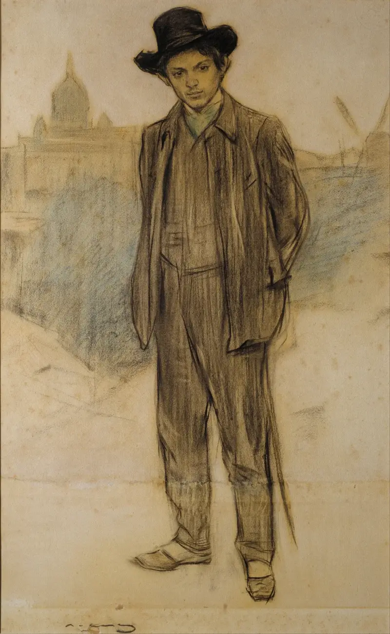 Porträtt av Pablo Picasso av Ramón Casas