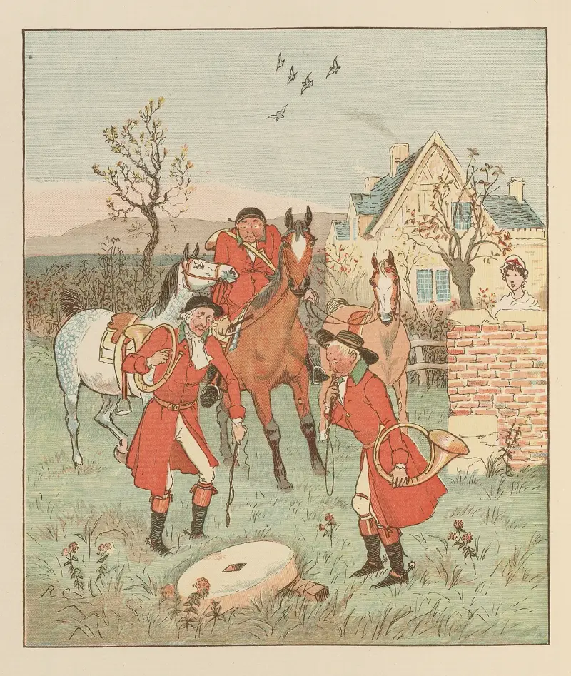The Three Jovial Huntsmen Pl.4 av Randolph Caldecott