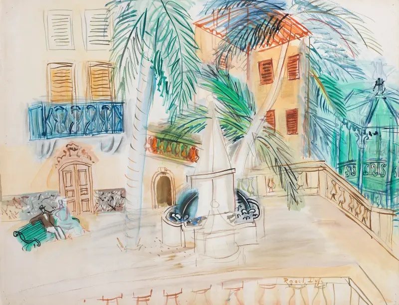 Paar auf einer Bank, Place d’Hyères von Raoul Dufy