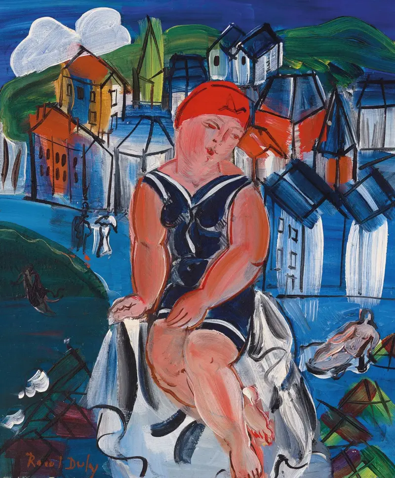 Liten badande flicka vid Sainte-Adresse av Raoul Dufy