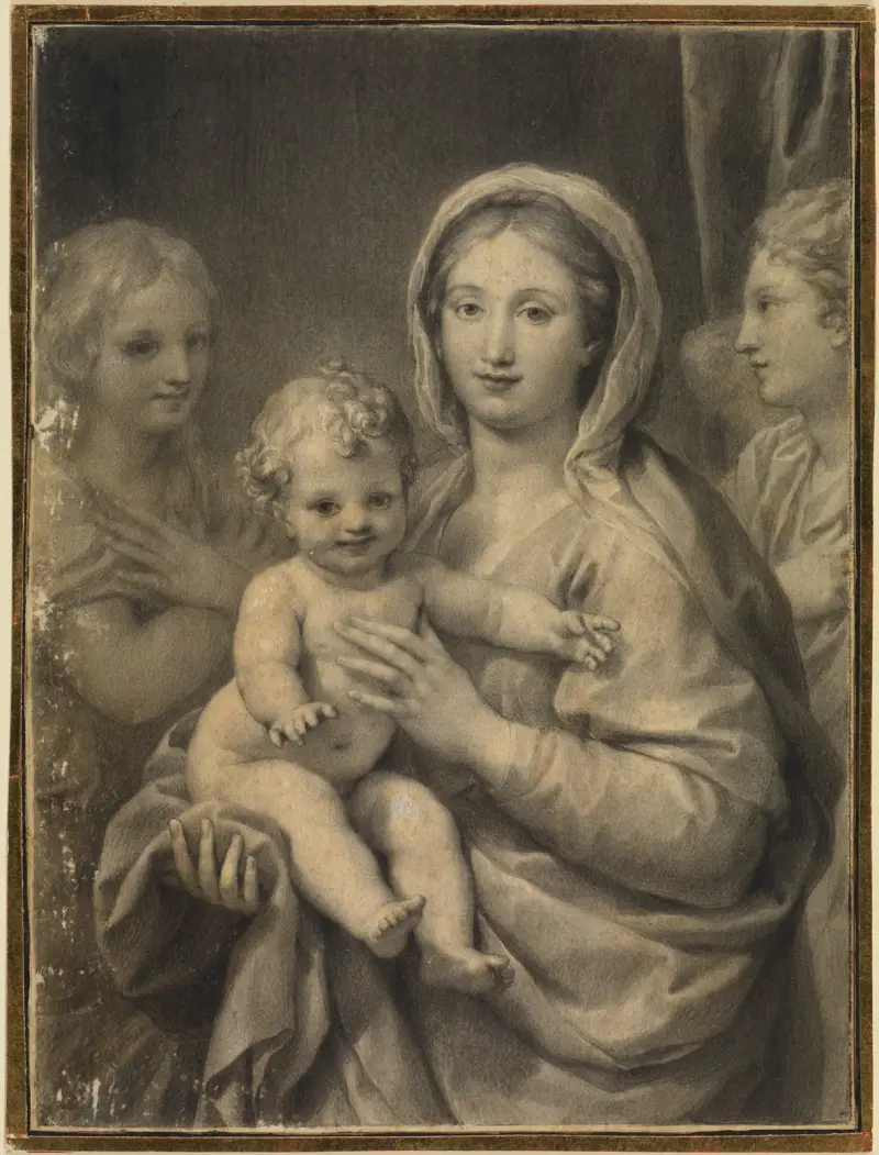 Madonna med barnet och två änglar av Anton Raphael Mengs
