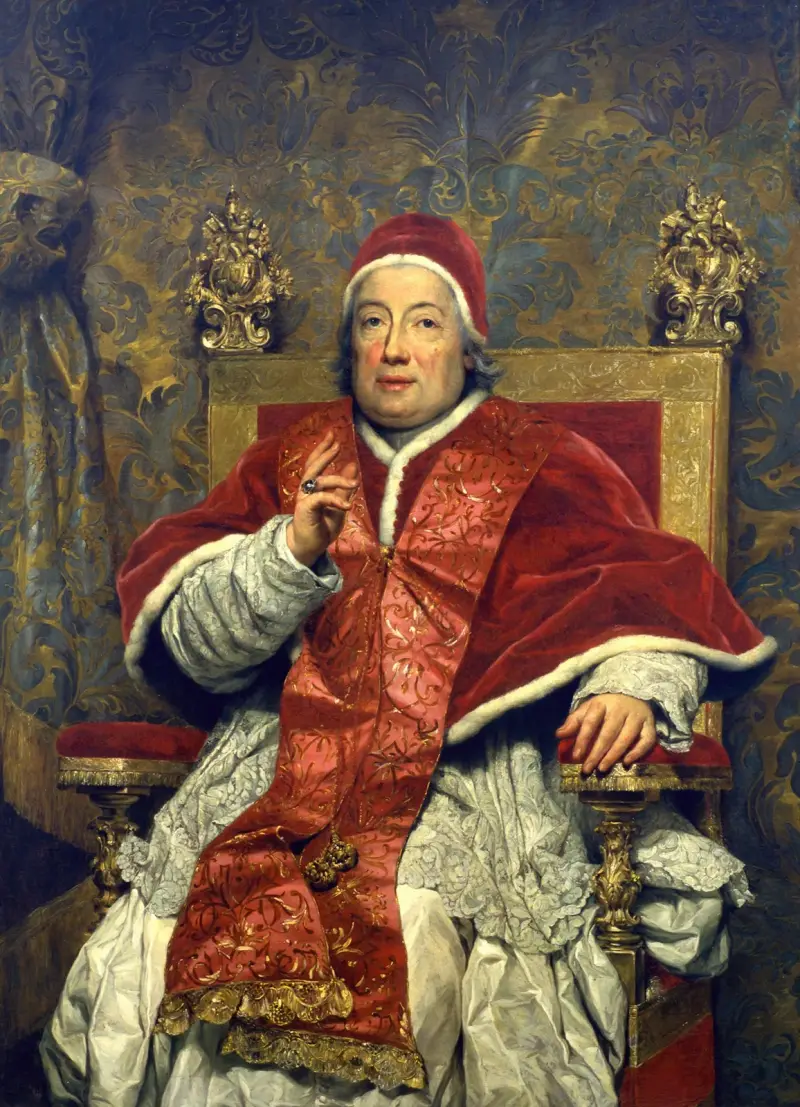 Porträtt av påve Clemens XIII, 1758 av Anton Raphael Mengs