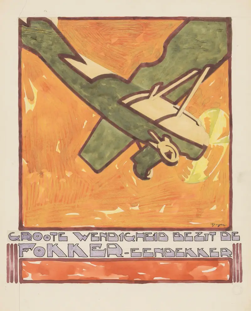 Design för reklam för Fokker-Eendekker av Reijer Stolk