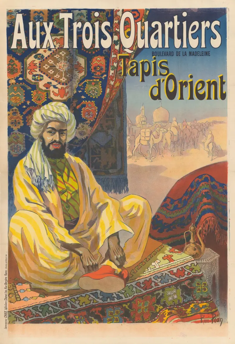 Aux Trois Quartiers. Boulevard de la Madeleine. Tapis d’Orient, René Péan