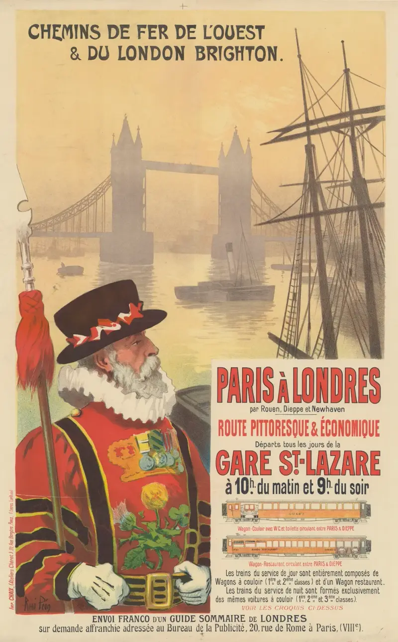 Chemins de fer de l'Ouest & du London Brighton. Paris till London via Rouen av René Péan