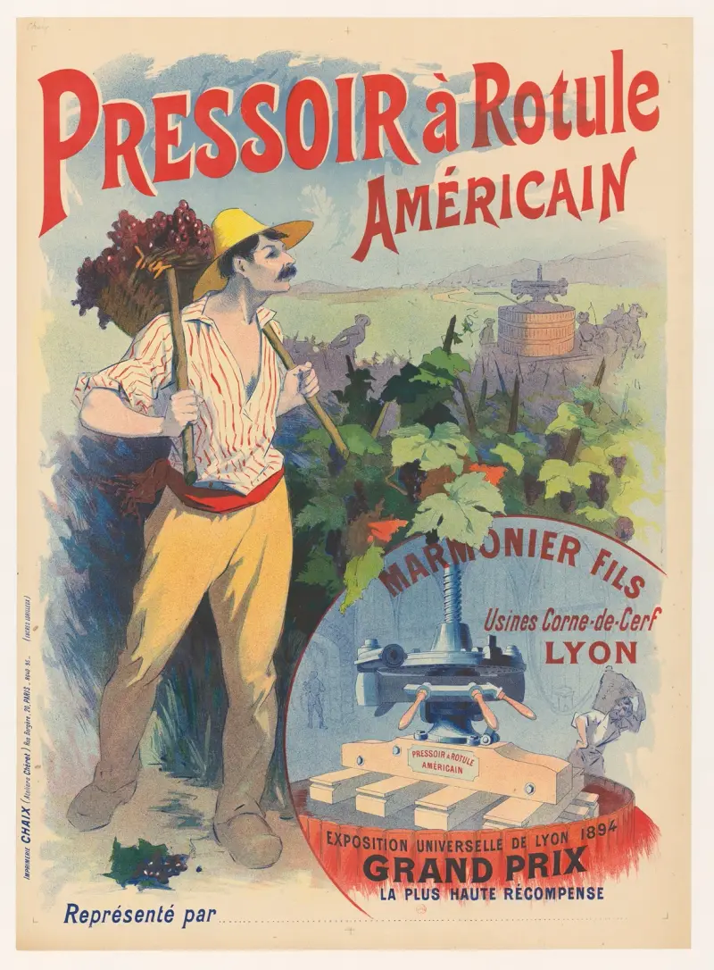 Amerikanische Kugelpresse… Marmonier Fils, Usines Corne-de-Cerf, Lyon von René Péan