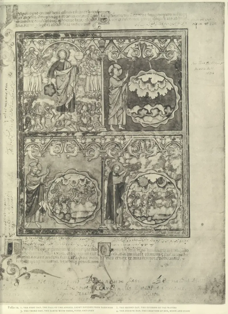 Ein Buch mit alttestamentlichen Illustrationen aus der Mitte des 13. Jahrhunderts, Tafel 1 von Montague Rhodes James