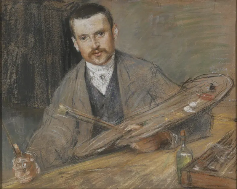 Johan Kindborg, 1861–1907, konstnär, gift med trägravören Emy Edman av Richard Bergh