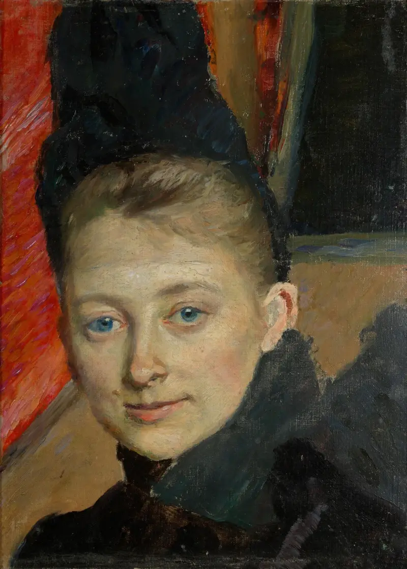 Porträtt av konstnärens första hustru, född Klemming av Richard Bergh