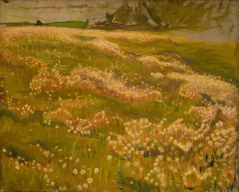 Studie zum Ritter und der Jungfrau (Löwenzahnwiese), 1897 – Nr. 1 von Richard Bergh