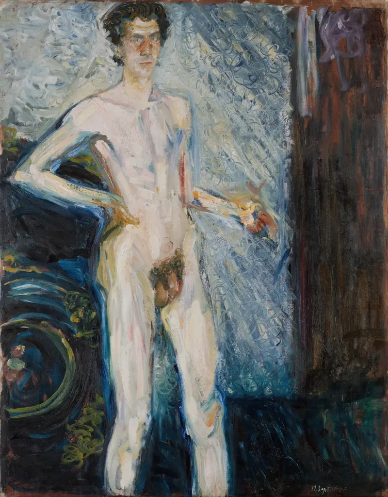 Aktuelles Selbstporträt mit Palette von Richard Gerstl