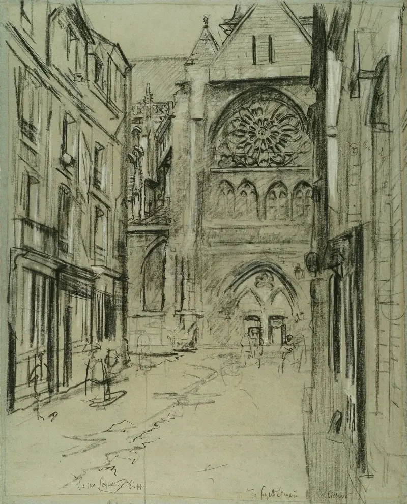 La Rue Pequet, Dieppe, St Jacques av Walter Richard Sickert