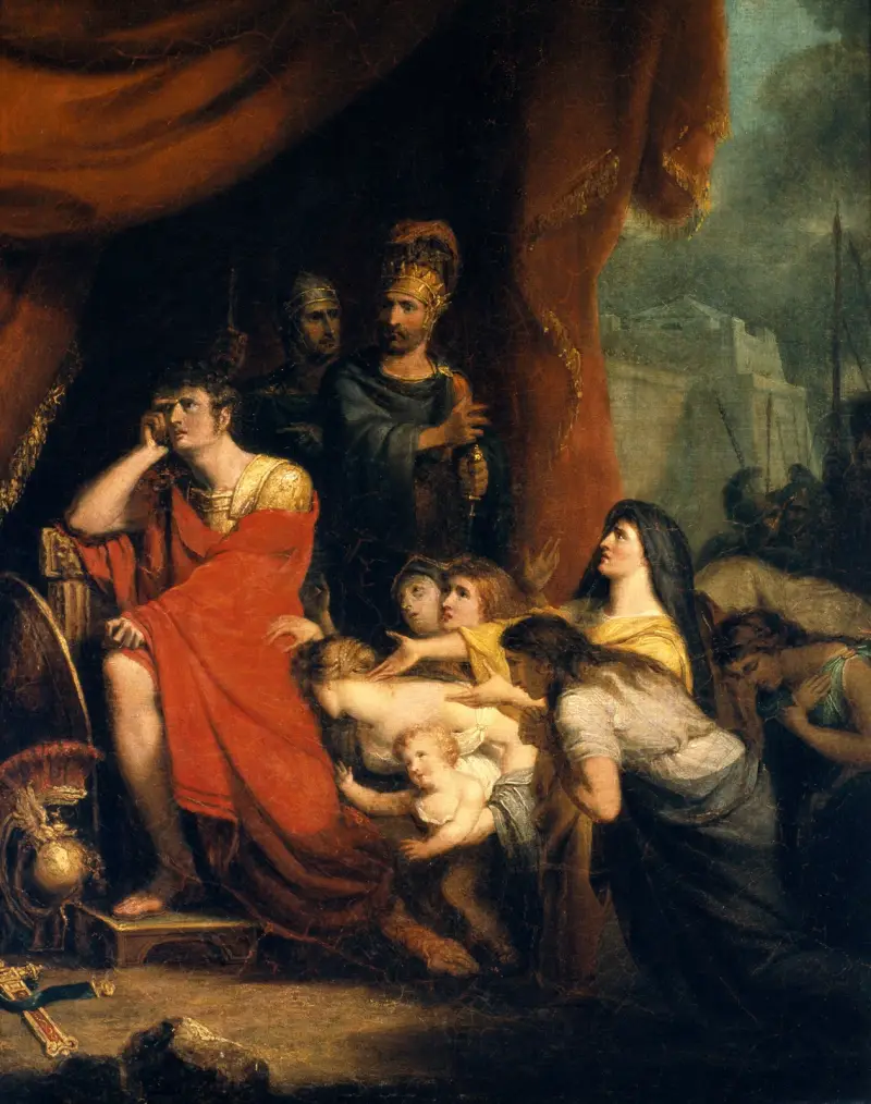 Volumnia vädjar till Coriolanus av Richard Westall