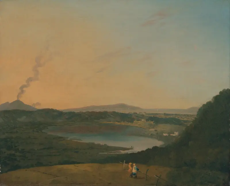 Lago d’Agnano with Vesuvius in the distance av Richard Wilson
