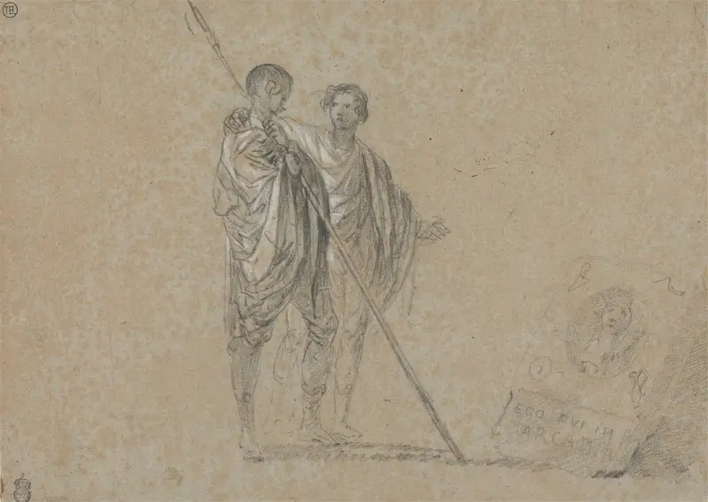 Studie av figurer till ’A View of the Campagna’ av Richard Wilson