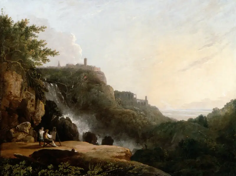 Vy över Tivoli – Cascatelle och 'Villa of Maecenas' av Richard Wilson