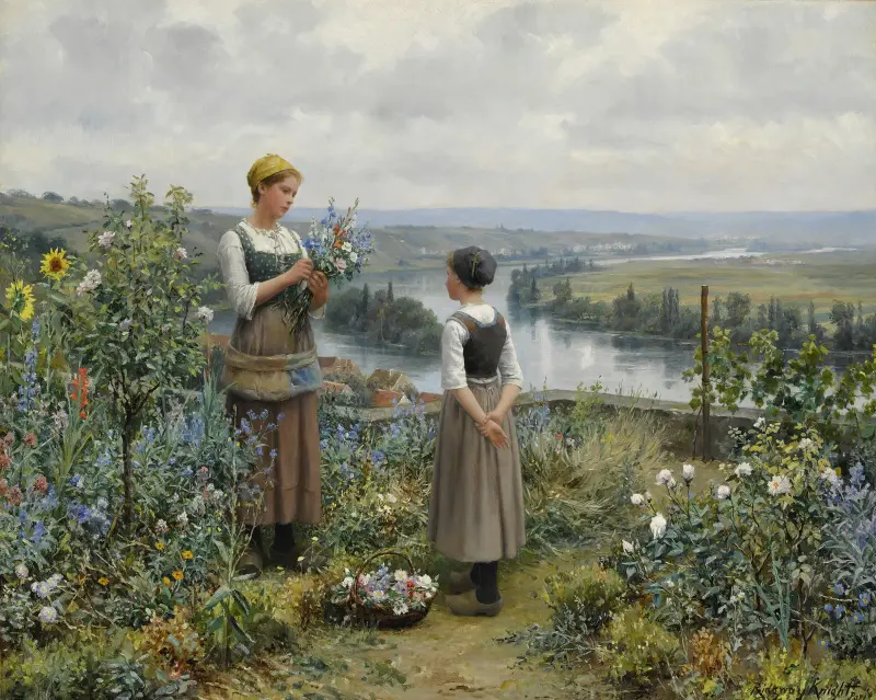 Blumen pflücken von Daniel Ridgway Knight