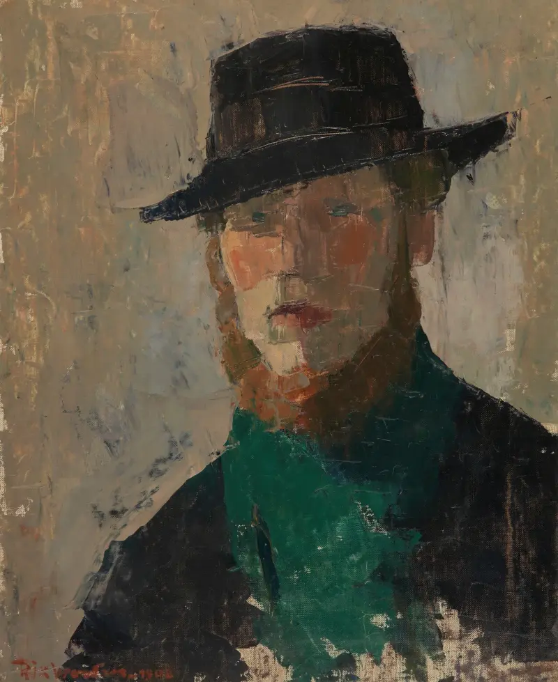 Self Portrait in Black Hat av Rik Wouters