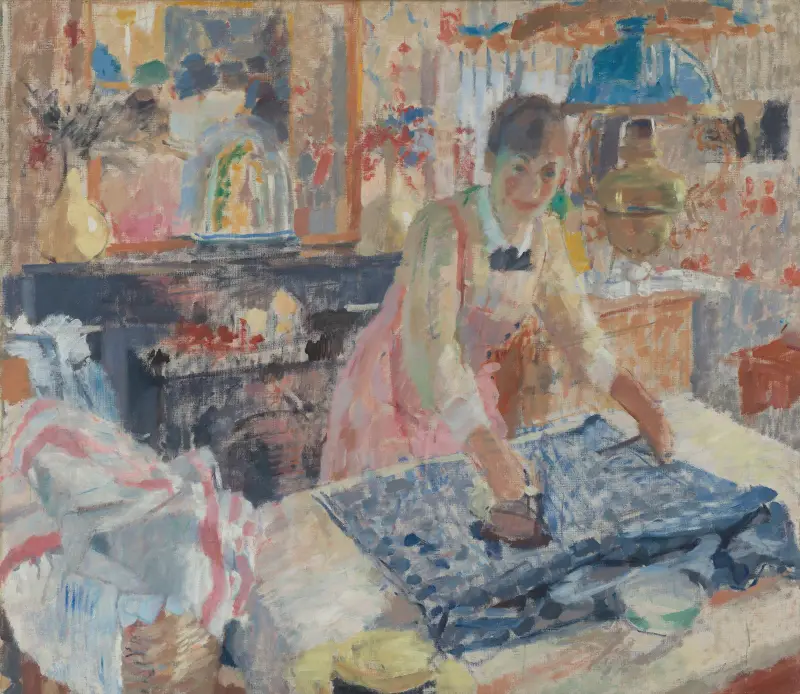 Frau beim Bügeln von Rik Wouters