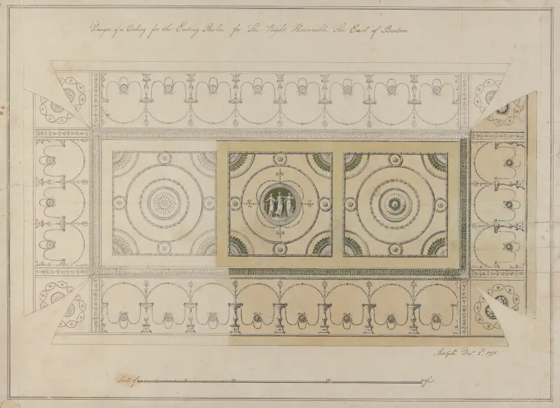 Headfort House, Ireland: Eating Parlor Ceiling av Robert Adam