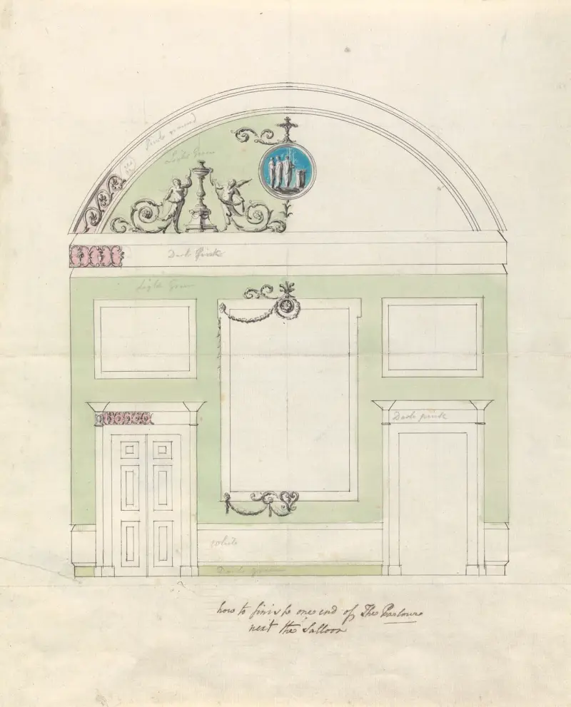 Headfort House, Ireland: Elevation of One End of the Parlor av Robert Adam