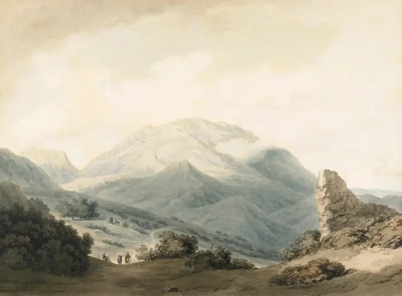Der Parnass von der Straße zwischen Livadia und Delphi von John Robert Cozens
