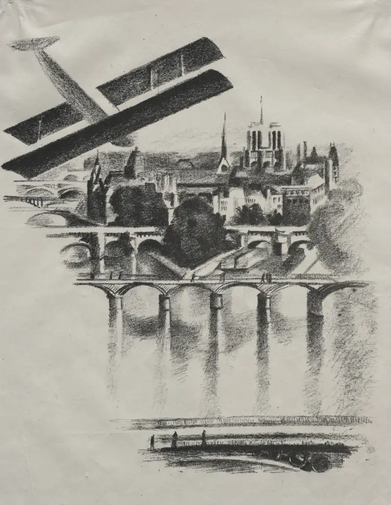 Allo Paris; Paris broar och Notre-Dame av Robert Delaunay