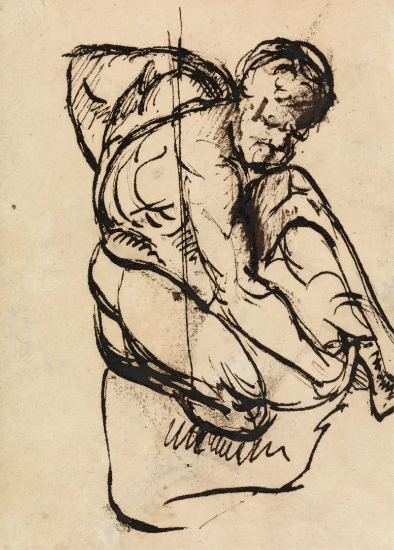 Figurstudie av naken man av Benjamin Robert Haydon