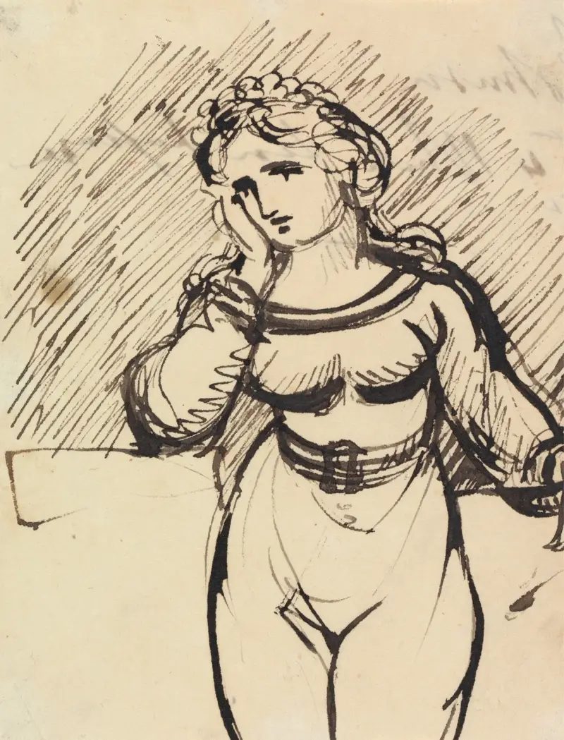 Figurstudie av en kvinna av Benjamin Robert Haydon