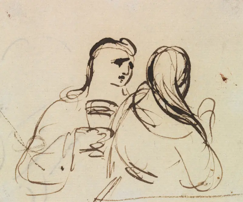 Přípravná studie ke Kristovu vjezdu do Jeruzaléma, 1814, Benjamin Robert Haydon